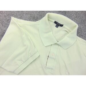 Burberry Polo Shirt Mens Med London Light Green Solid Cotton Short Sleeve Logo